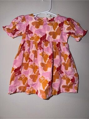 Kate Quinn Butterfly Dress Pink Orange Cotton 12-18 months